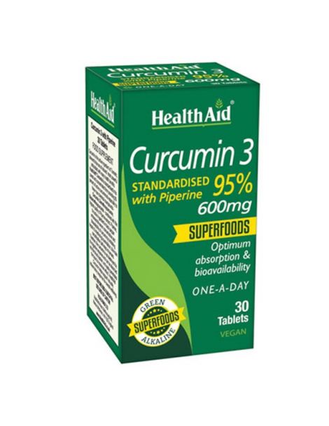Curcumín 3 Health Aid - 30 comprimidos