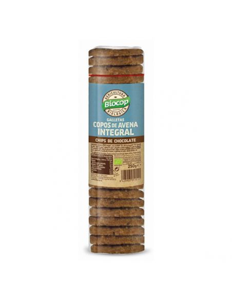 Galleta con Copos de Avena Integral y Chips de Chocolate Biocop - 250 gramos
