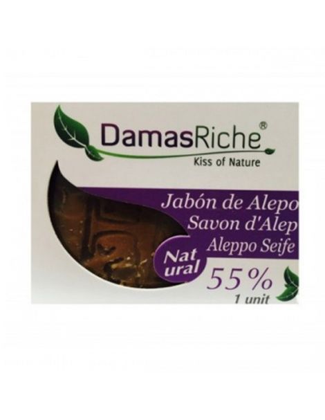 Jabón de Alepo 55% Damasriche - pastilla de 200 gramos