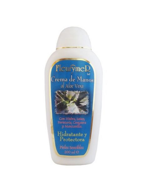 Crema de Manos de Aloe Vera y Plantas Medicinales Fleurymer - 200 ml.