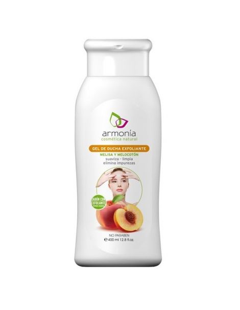 Gel de Ducha Exfoliante de Melocotón y Melisa Armonía - 400 ml.