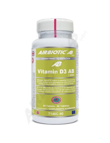 Vitamina D3 1000 UI Airbiotic - 90 comprimidos