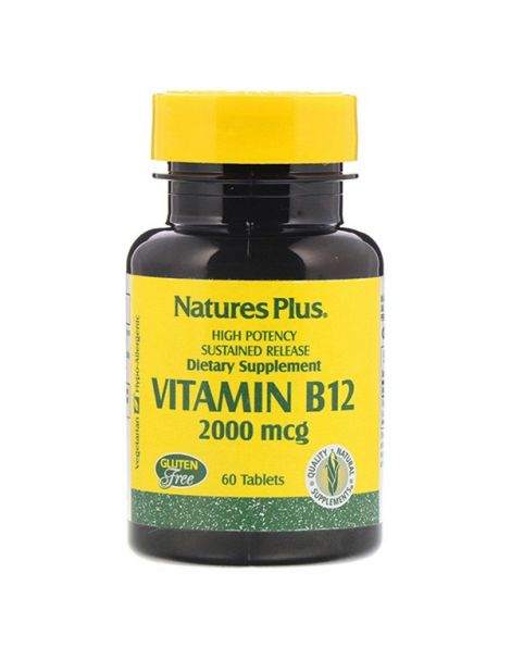 Vitamina B12 2000 mcg. Nature's Plus - 60 comprimidos