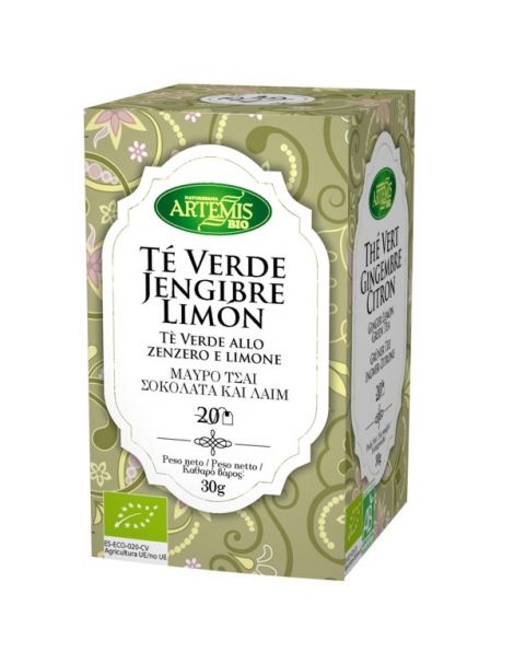 Té Verde Jengibre Limón Bio Artemis Herbes del Molí - 20 bolsitas