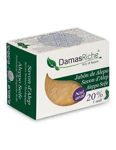 Jabón de Alepo 20% Damasriche - pastilla de 200 gramos