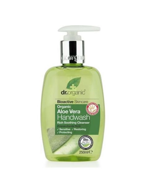 Jabón en Gel para Manos con Aloe Vera Dr. Organic - 250 ml.
