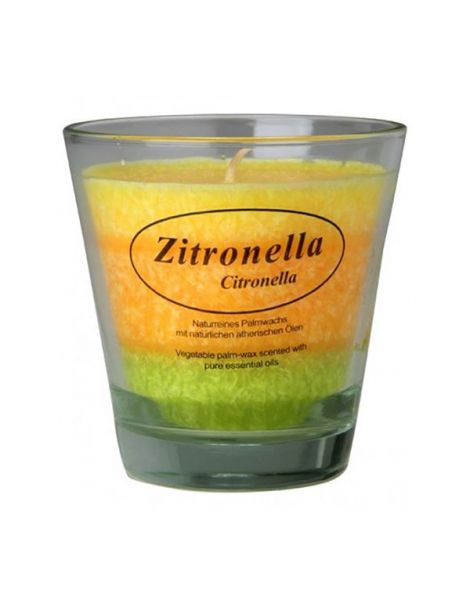 Vela Vegetal de Cera de Palma en Vaso Antimosquitos Citronela