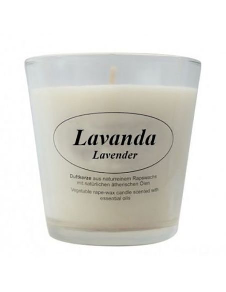 Vela Vegetal de Cera de Palma en Vaso Lavanda