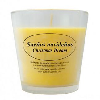 Vela Vegetal de Cera de Palma en Vaso Sueños de Navidad