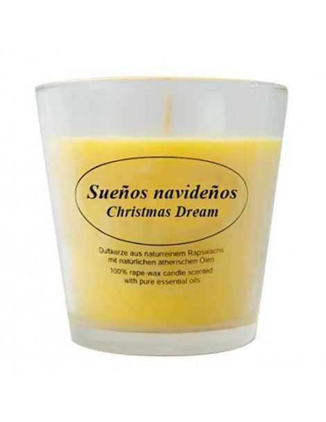 Vela Vegetal de Cera de Palma en Vaso Sueños de Navidad