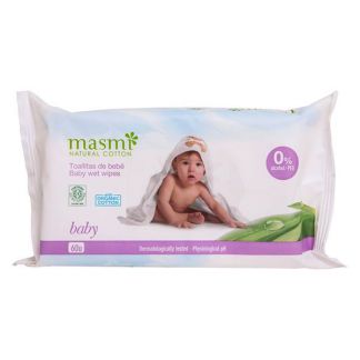Toallitas Húmedas Bebé de Algodón Masmi - 60 unidades