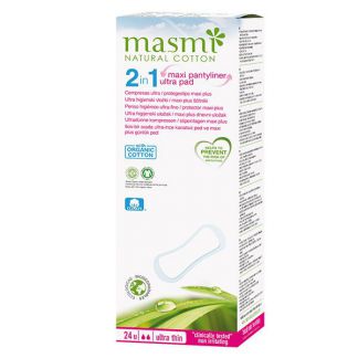 Protegeslips Maxi Plus y Compresa Ultrafina 2 en 1 Masmi - 24 unidades