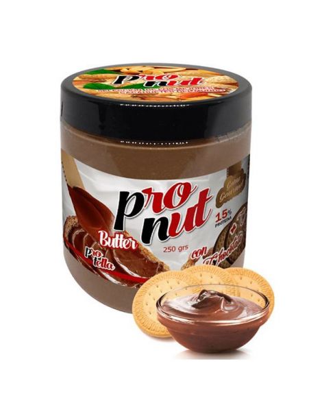 Crema de Cacahuete con Chocolate y Galleta ProNut Protella - 250 gramos