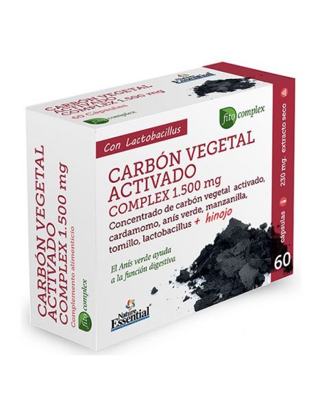 Carbón Vegetal Activo Complex Nature Essential - 60 cápsulas