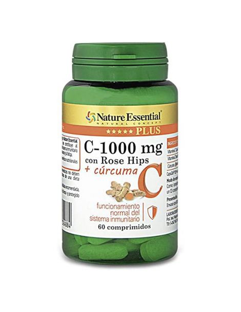 Vitamina C + Rose Hips + Cúrcuma Nature Essential - 60 comprimidos