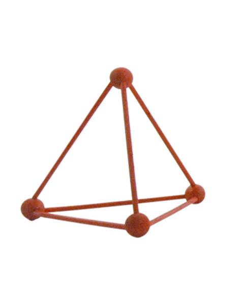 Tetraedro de Madera Rojo