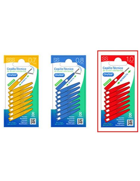 Cepillo Interdental Retractil 1 mm. Oratek - 8 unidades