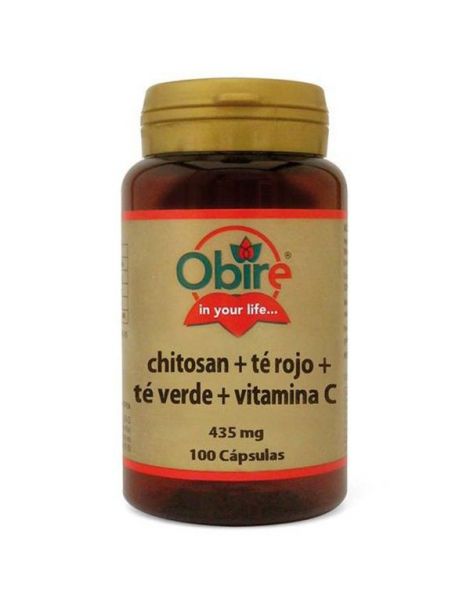 Chitosán + Té Rojo + Té Verde + Vitamina C Obire - 100 cápsulas