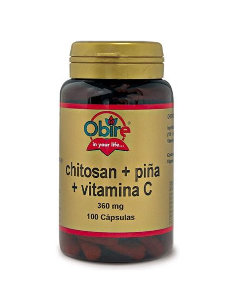 Chitosán, Piña y Vitamina C Obire - 100 cápsulas