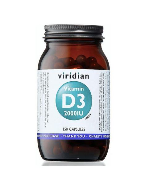 Vitamina D3 2000 UI Viridian - 60 cápsulas