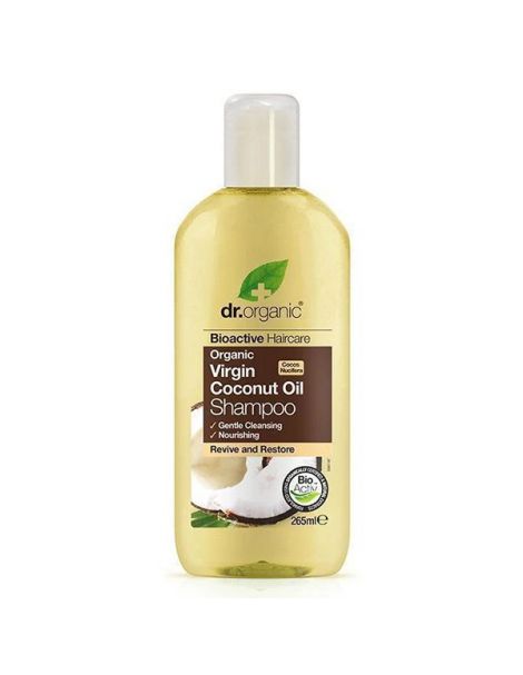 Champú con Aceite de Coco Dr. Organic - 265 ml.