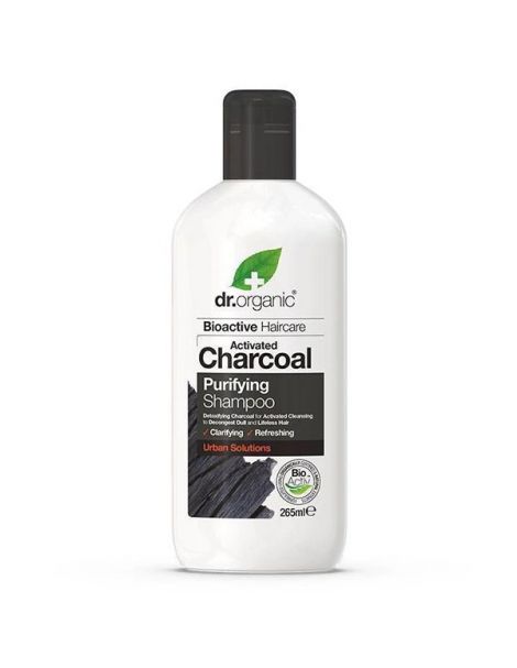 Champú con Carbón Activado Dr. Organic - 265 ml.