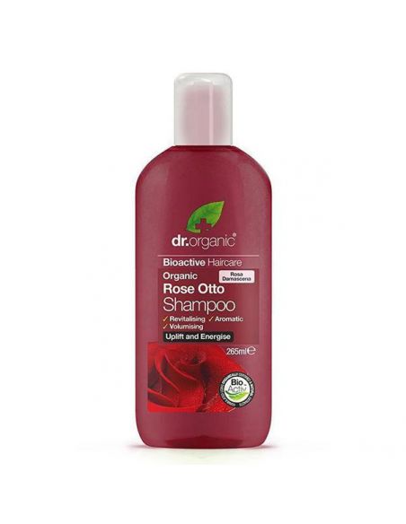 Champú con Rosa de Damasco Dr. Organic - 265 ml.