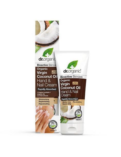 Crema de Manos y Uñas con Aceite de Coco Dr. Organic - 100 ml.