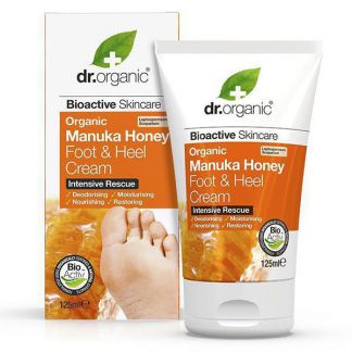 Crema para Pies y Talones con Miel de Manuka Dr. Organic - 125 ml.