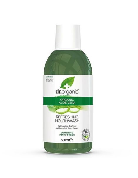 Enjuague Bucal con Aloe Vera Dr. Organic - 500 ml.