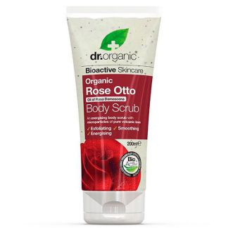 Exfoliante Corporal con Rosa de Damasco Dr. Organic - 200 ml.