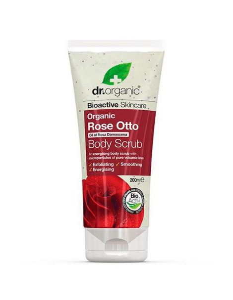 Exfoliante Corporal con Rosa de Damasco Dr. Organic - 200 ml.