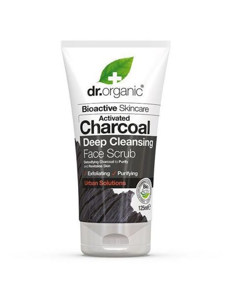 Exfoliante Facial con Carbón Activado Dr. Organic - 125 ml.