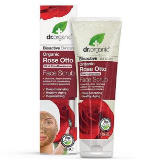 Exfoliante Facial con Rosa de Damasco Dr. Organic - 125 ml.