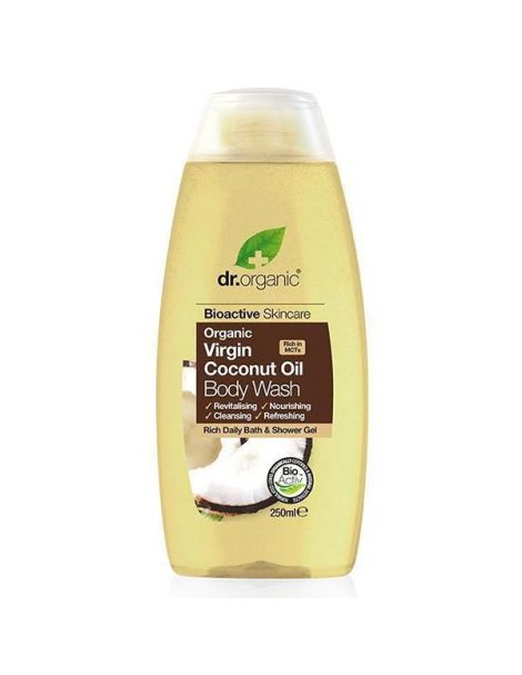 Gel de Baño con Aceite de Coco Dr. Organic - 250 ml.