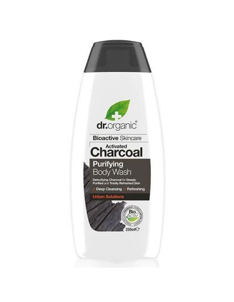 Gel de Ducha y Baño con Carbón Activado Dr. Organic - 250 ml.