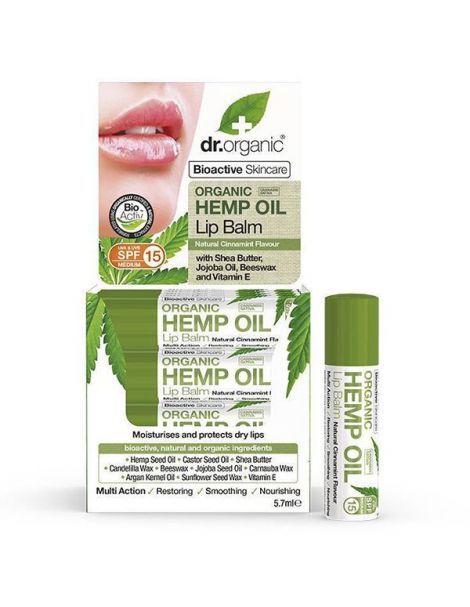 Hemp Oil Lip Balm Cáñamo Dr. Organic - 5,7 ml.