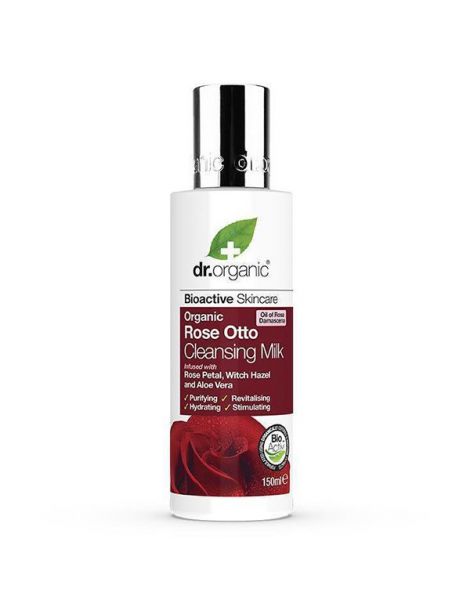 Leche Limpiadora con Rosa de Damasco Dr. Organic - 150 ml.