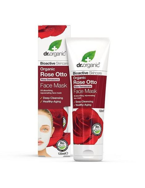 Mascarilla Facial con Rosa de Damasco Dr. Organic - 125 ml.