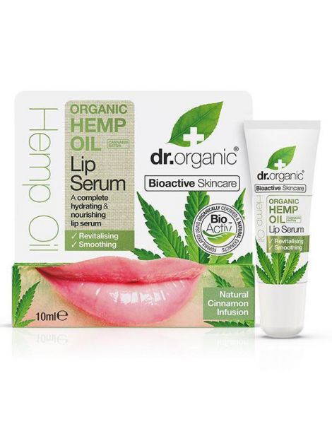 Sérum Labial con Aceite de Cáñamo Dr. Organic - 10 ml.