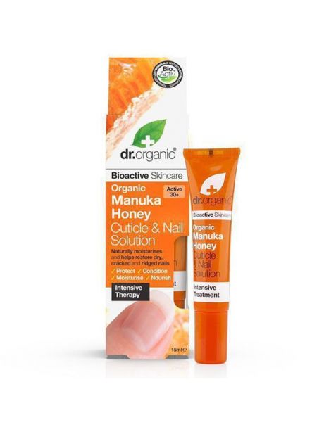 Solución para Uñas y Cutículas con Miel de Manuka Dr. Organic - 15 ml.