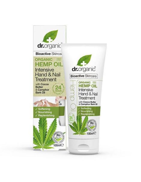 Tratamiento Intensivo de Manos y Uñas con Aceite de Cáñamo Dr. Organic - 100 ml.