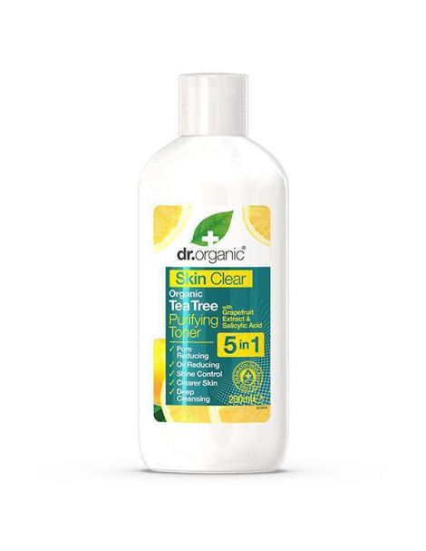 Skin Clear Tónico Purificante 5 en 1 Dr. Organic - 200 ml.