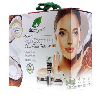 Set Facial Deluxe Aceite Virgen de Coco Dr. Organic