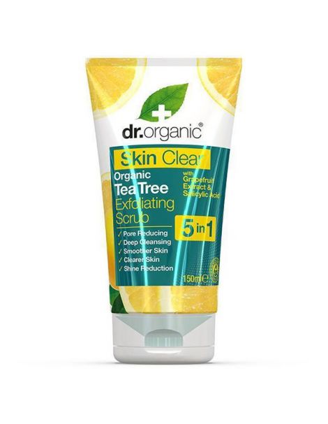 Skin Clear Exfoliante Facial 5 en 1 Dr. Organic - 150 ml.