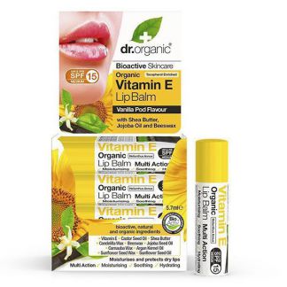 Bálsamo Labial Vitamina E Dr. Organic - 5,7 ml.