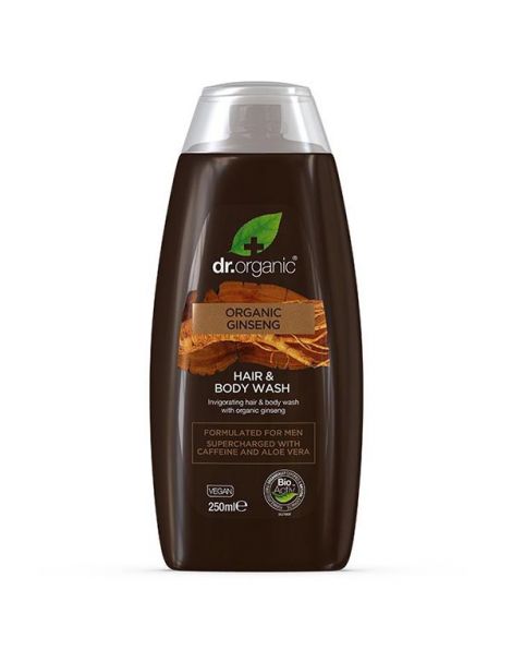 Gel de Baño y Champú Organic Ginseng Dr. Organic - 250 ml.