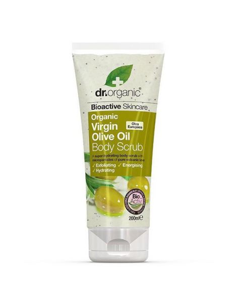 Exfoliante Corporal con Aceite de Oliva Virgen Dr. Organic - 200 ml.