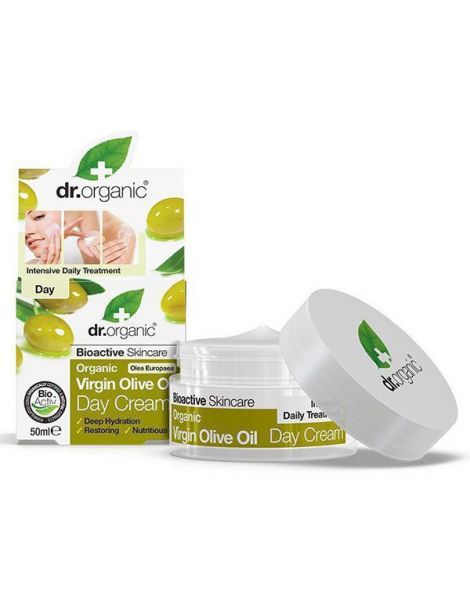 Crema de Día con Aceite de Oliva Virgen Dr. Organic - 50 ml.