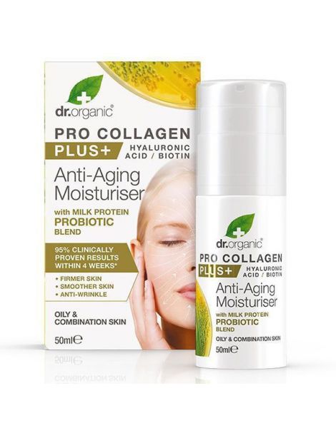 Crema Antiedad Pro-Collagen Plus Probiótico Dr. Organic - 50 ml.